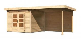 dřevěný domek KARIBU KANDERN 6 + přístavek 320 cm včetně zadní stěny (9240) natur LG3616