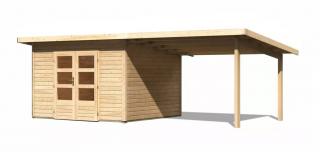 dřevěný domek KARIBU NORTHEIM 3 + přístavek 330 cm (77777) natur LG3852