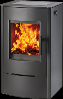 Haas+Sohn FIREPOT krbová kamna - boční obklad plechový, plotna sklokeramika, barva černá