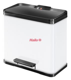 Hailo Öko duo Plus L bílý lak - nášlapný třídič odpadu