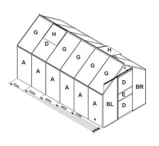 náhradní prosklení pro skleník VITAVIA VENUS 2500 PC 6 mm LG3059