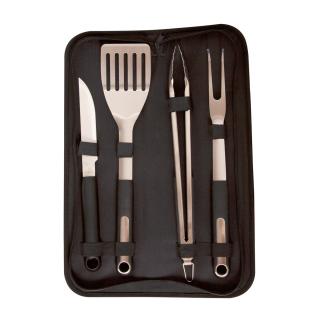 Riwall PRO RBBQ 4B SET - 4-dílná prémiová nerezová sada grilovacího nářadí