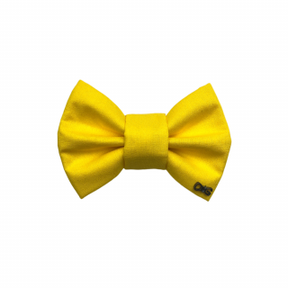 Žlutý psí motýlek = žlutá stužka pro citlivé pejsky Velikost: XL - 15 cm