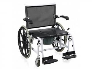 Bariatrické toaletní křeslo s velkými koly - šířka sedu 50 cm