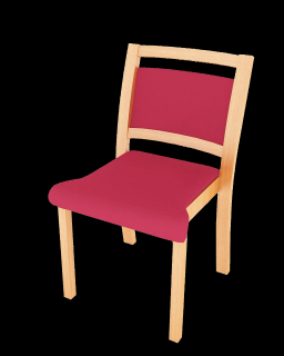 REHABED, Židle bez područek, polstrovaná, s nízkým opěradlem