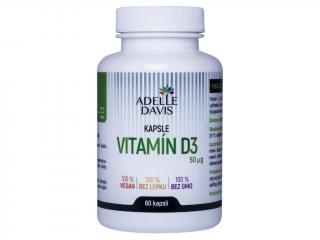 Adelle Davis Vitamín D3, 60 kapslí