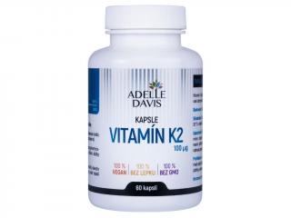 Adelle Davis Vitamín K2 (MK-7), 100 mcg, 60 kapslí