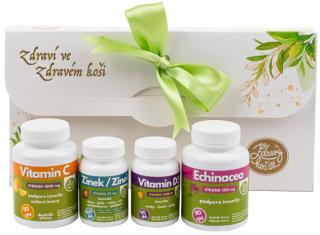 Vitamínový balíček Zdravý koš Echinacea, Zinek, D3, C 1000 mg
