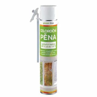 Den Braven 40323GR Celoroční montážní pěna Green line, 750 ml, zelená