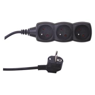 Emos PC0311 Prodlužovací kabel – 3 zásuvky, 1,5m, černý