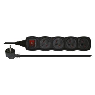 Emos PC1413 Prodlužovací kabel s vypínačem – 4 zásuvky, 3m, černý