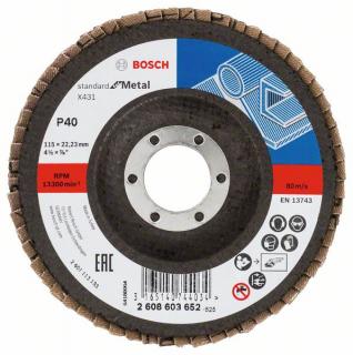 Lamelový kotouč šikmý 115 mm, P40, Bosch 2608603652 Standard for Metal, 10ks