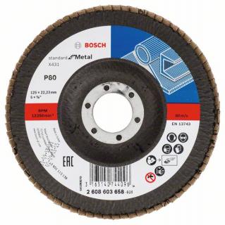 Lamelový kotouč šikmý 125 mm, P80, Bosch 2608603658 Standard for Metal, 1ks