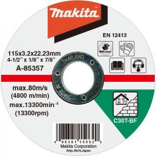 Makita A-85357 řezný kotouč 115x3x22 kámen