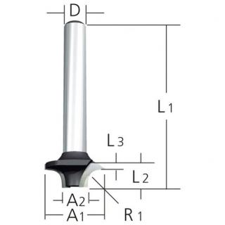 Makita D-09363 Fréza zaoblovací, 6mm stopka