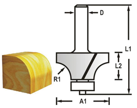 Makita D-48424 Fréza zaoblovací s ložiskem, 12mm stopka