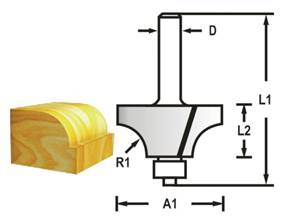 Makita D-48430 Fréza zaoblovací s ložiskem, 6mm stopka