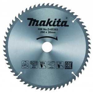 Makita D-65383 pilový kotouč 260mm x 30mm x 60 zubů