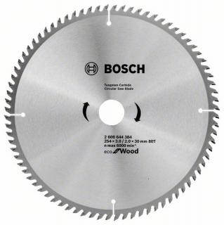 Pilový kotouč Bosch 254 x 30 x 3,0 mm, 80 z, 2608644384 Eco for Wood (Pilový kotouč 254 mm x 30 x 3,0 mm, 80 zubů,  Eco for Wood, Bosch 2608644384)