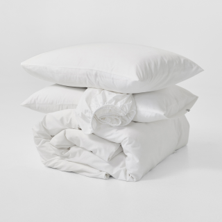 Set Ready to sleep Nieve - bílý satén, Bavlna, 2x 50 x 70, 2x 140x200, 180 x 200 x 30