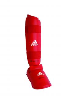 Chrániče holení a nártů na karate - Adidas WKF approved Barva: Červená, Velikost: L