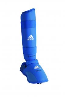 Chrániče holení a nártů na karate - Adidas WKF approved Barva: Modrá, Velikost: L