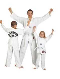Dobok taekwondo, dětský START,  WTF střih včetně bílého pásku Velikost: 100