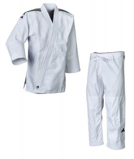 JUDO KIMONO ADIDAS CONTEST J650 BÍLÉ - černé  pruhy Velikost: 165