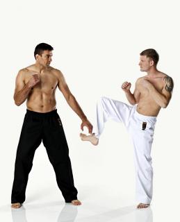 Kalhoty DAX KICK pro bojové sporty - bílé Velikost: 160