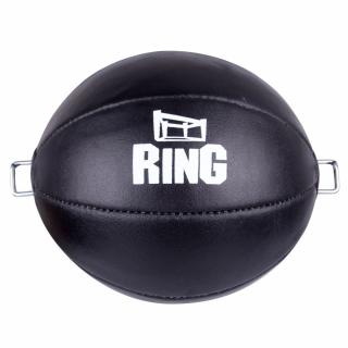 RING SPORT reflexní míč, speedbag pravá kůže černý