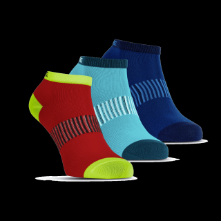 SALMING Performance Ankle Sock 3-pack Blue/Red/Lapis Velikosti oblečení: 43-46