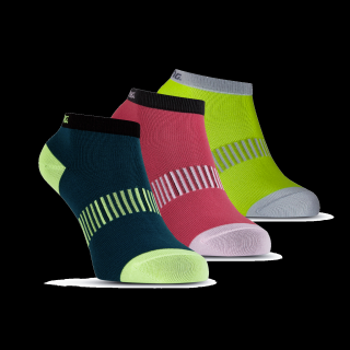 SALMING Performance Ankle Sock 3-pack Teal/Yellow/Red Velikosti oblečení: 35-38