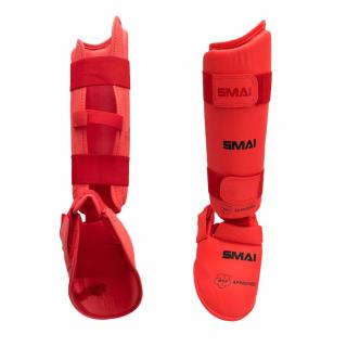 SMAI karate chrániče na nohy WKF approved Barva: Červená, Velikost: XS
