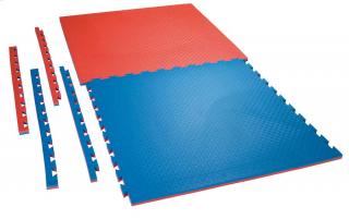 Tatami puzzle CHECKER 1m x 1m x 2cm červeno-modrá
