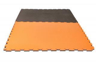 Tatami puzzle CHECKER 1m x 1m x 2cm oranžová/šedá