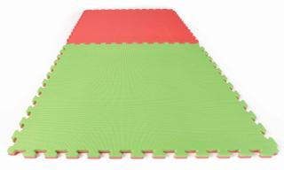 Tatami puzzle ECONO 1m x 1m x 2cm červeno-zelená
