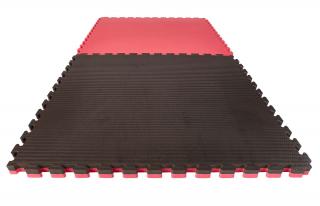 Tatami puzzle ECONO - 1m x 1m x 4cm - černo/červená