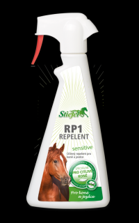 Repelent RP1 Sensitive - Sprej bez alkoholu pro koně s citlivou kůží, Láhev s rozprašovačem 500ml