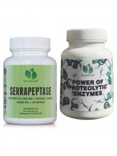 Serrapeptáza + Power of proteolytic enzymes, 4+1 balení zdarma