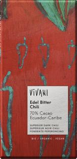 Vivani, ochucené vysokoprocentní čokolády, různé druhy Varianta čokolády: Chilli
