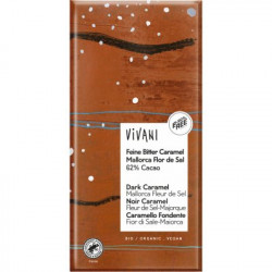 Vivani, ochucené vysokoprocentní čokolády, různé druhy Varianta čokolády: Karamel se solí (hořká)