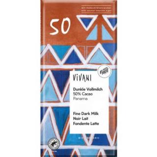 Vivani, vysokoprocentní čokolády, různé druhy Varianta čokolády: 50% mléčná