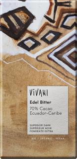 Vivani, vysokoprocentní čokolády, různé druhy Varianta čokolády: 70%