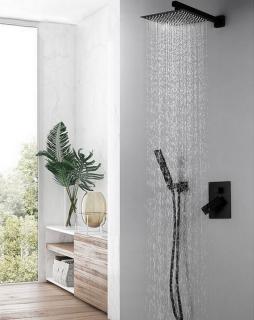 Koupelnová sprchová sada černá - 7049C ružice 250 x 250 mm
