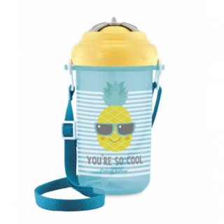 Canpol babies Cestovná športová fľaša so slamkou a viečkom SO COOL Ananás 350ml
