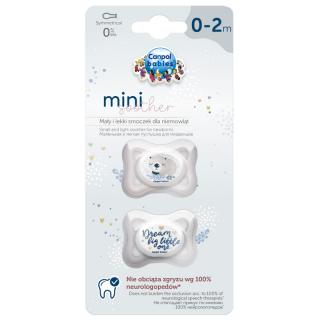 Canpol babies Set symetrických silikónových MINI cumlíkov 0-2m SLEEPY KOALA sivý