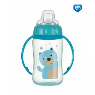 Canpol babies Tréningový hrnček CUTE ANIMALS so silikónovým náustkom a úchytmi 320ml