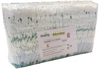 Dětské pleny NAPPY Monkey Maxi 7-18 kg 50 ks