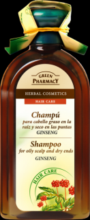 Green Pharmacy Hair Care Ginseng šampon pro mastnou vlasovou pokožku a suché konečky 350 ml