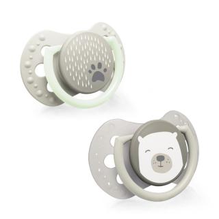 LOVI Cumlík silikónový dynamický BUDDY BEAR 6-18m 2ks